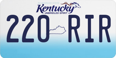 KY license plate 220RIR