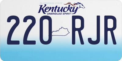 KY license plate 220RJR