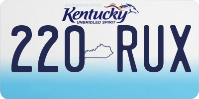 KY license plate 220RUX