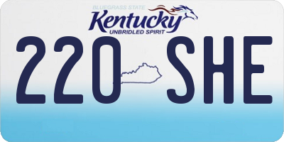 KY license plate 220SHE
