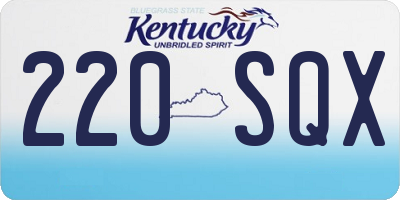 KY license plate 220SQX