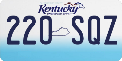 KY license plate 220SQZ
