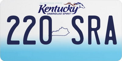 KY license plate 220SRA