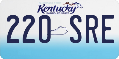 KY license plate 220SRE