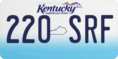 KY license plate 220SRF