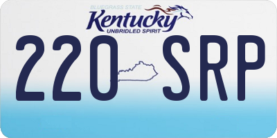 KY license plate 220SRP