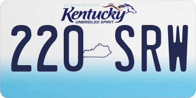 KY license plate 220SRW