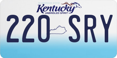 KY license plate 220SRY