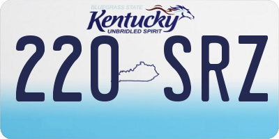 KY license plate 220SRZ