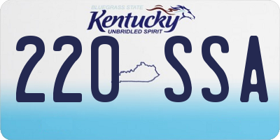 KY license plate 220SSA