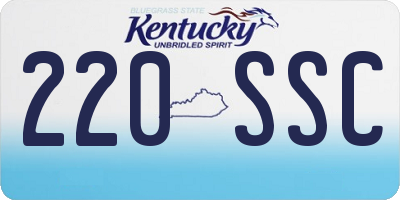 KY license plate 220SSC