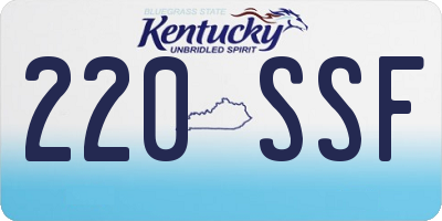 KY license plate 220SSF