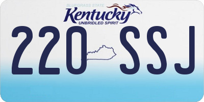 KY license plate 220SSJ