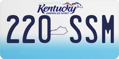 KY license plate 220SSM