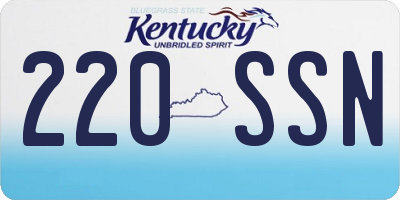 KY license plate 220SSN