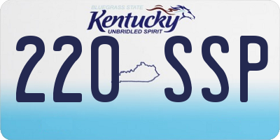 KY license plate 220SSP