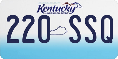 KY license plate 220SSQ