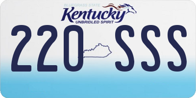 KY license plate 220SSS