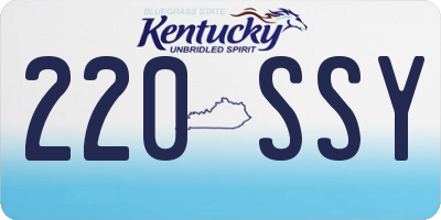 KY license plate 220SSY