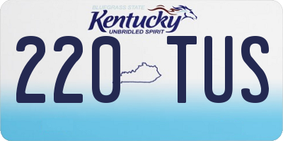KY license plate 220TUS