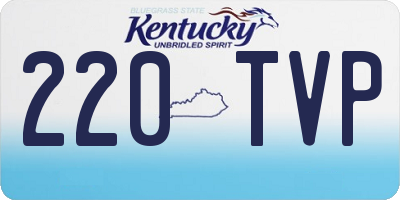 KY license plate 220TVP