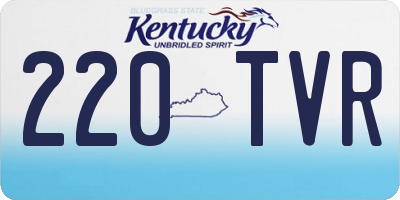 KY license plate 220TVR