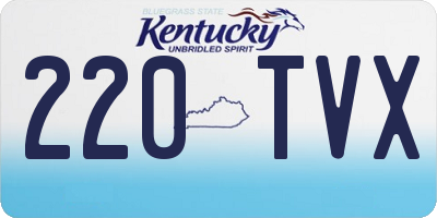 KY license plate 220TVX