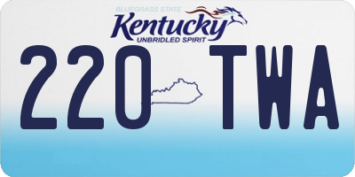 KY license plate 220TWA