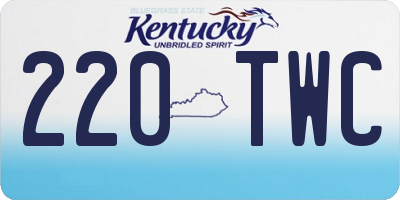 KY license plate 220TWC