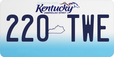 KY license plate 220TWE