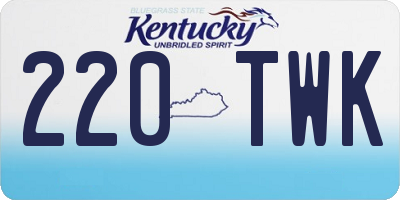 KY license plate 220TWK