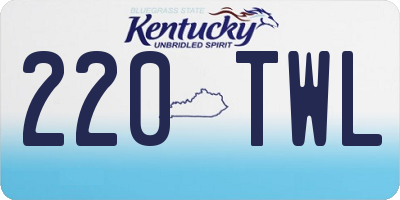 KY license plate 220TWL