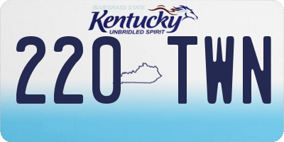 KY license plate 220TWN