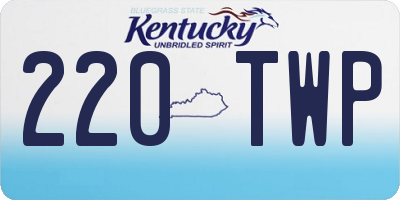 KY license plate 220TWP