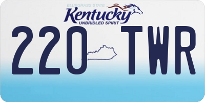 KY license plate 220TWR