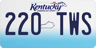 KY license plate 220TWS