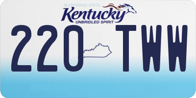 KY license plate 220TWW