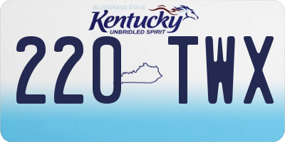 KY license plate 220TWX