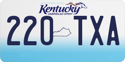KY license plate 220TXA