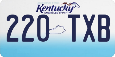 KY license plate 220TXB