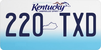 KY license plate 220TXD