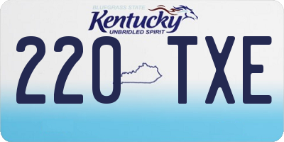 KY license plate 220TXE