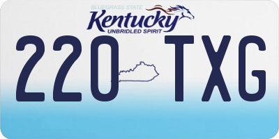 KY license plate 220TXG