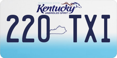 KY license plate 220TXI