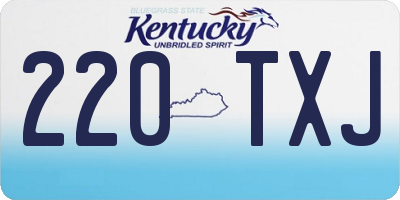 KY license plate 220TXJ