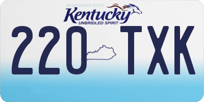 KY license plate 220TXK