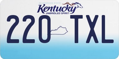 KY license plate 220TXL