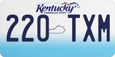 KY license plate 220TXM