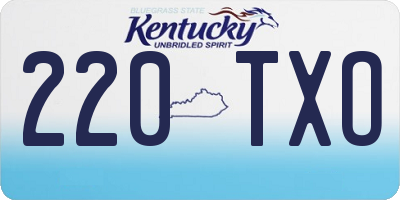 KY license plate 220TXO