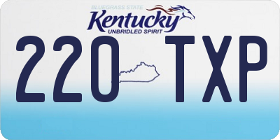 KY license plate 220TXP